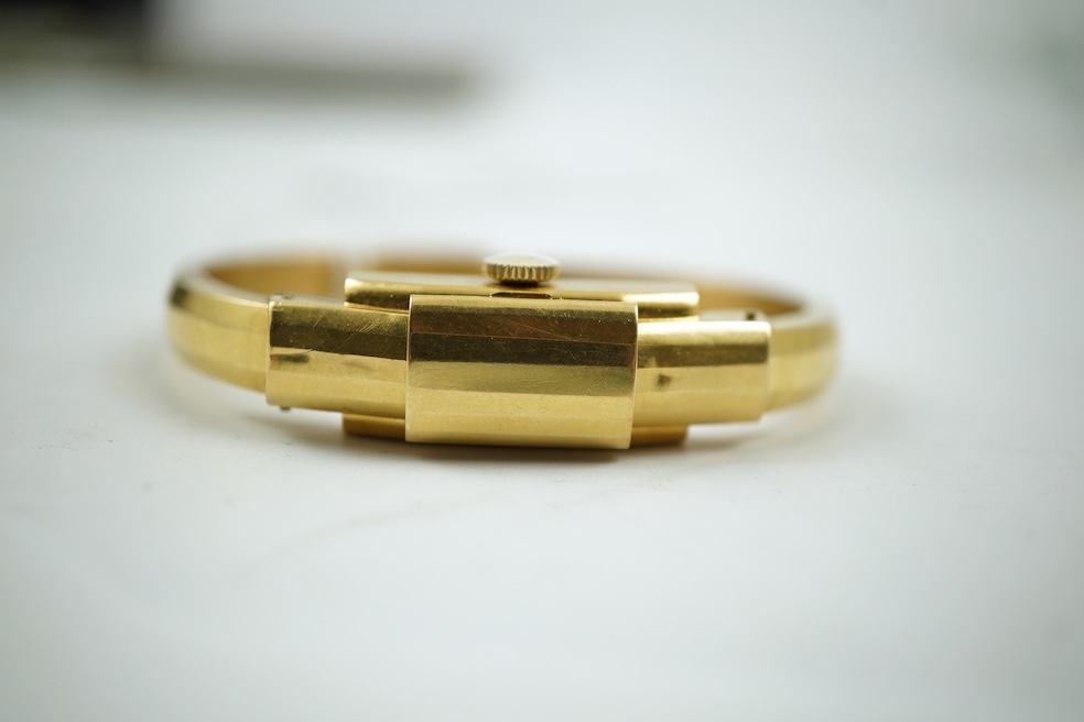 Dulux, a lady's gold Art Moderne cocktail watch, 1930s